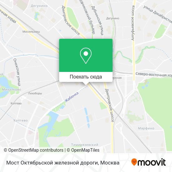 Карта Мост Октябрьской железной дороги