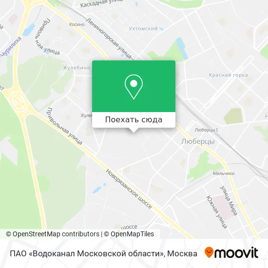 Карта ПАО «Водоканал Московской области»