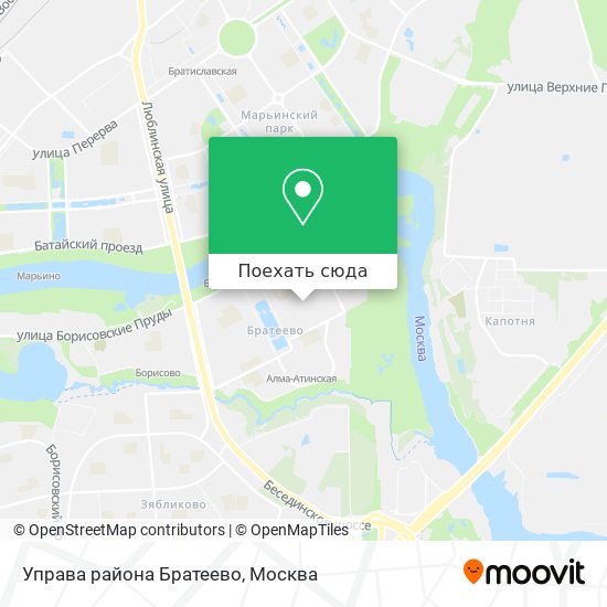 Карта Управа района Братеево