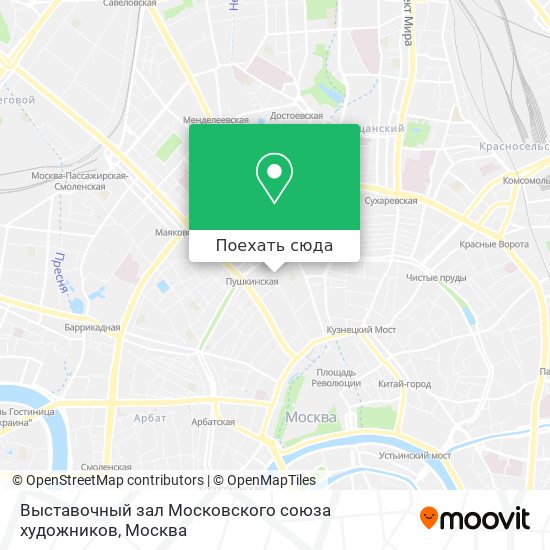 Карта Выставочный зал Московского союза художников