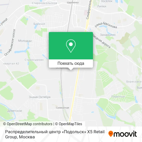 Карта Распределительный центр «Подольск» X5 Retail Group