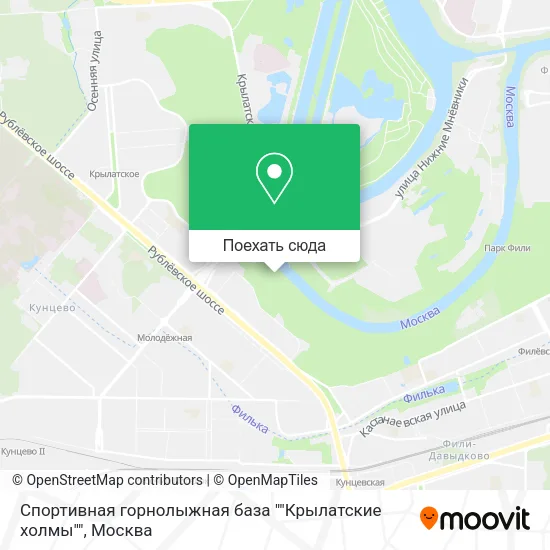 Карта Спортивная горнолыжная база ""Крылатские холмы""