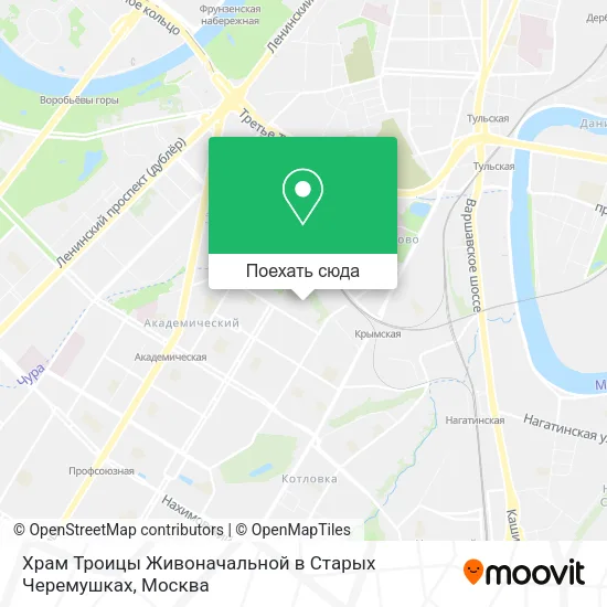 Карта Храм Троицы Живоначальной в Старых Черемушках