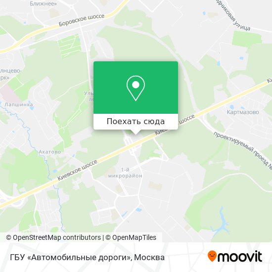 Карта ГБУ «Автомобильные дороги»