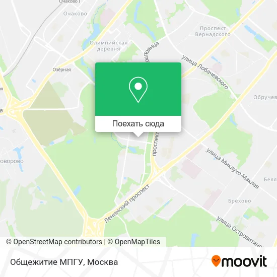 Карта Общежитие МПГУ