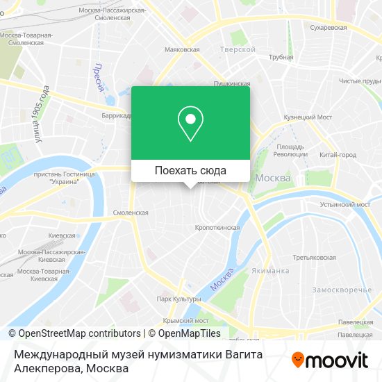Карта Международный музей нумизматики Вагита Алекперова