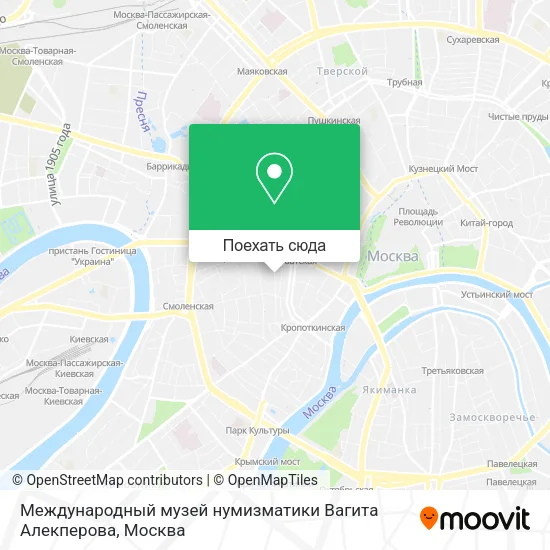 Карта Международный музей нумизматики Вагита Алекперова