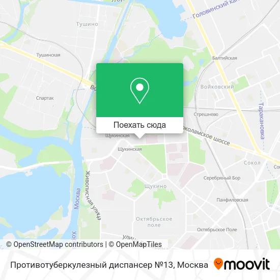 Карта Противотуберкулезный диспансер №13