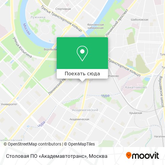 Карта Столовая ПО «Академавтотранс»
