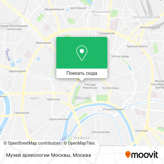 Карта Музей археологии Москвы