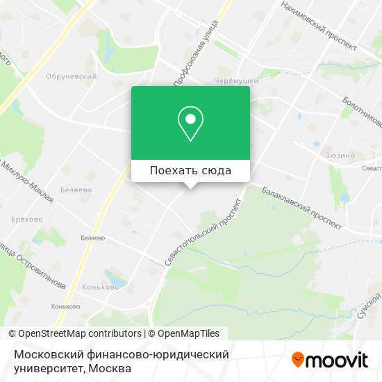 Карта Московский финансово-юридический университет