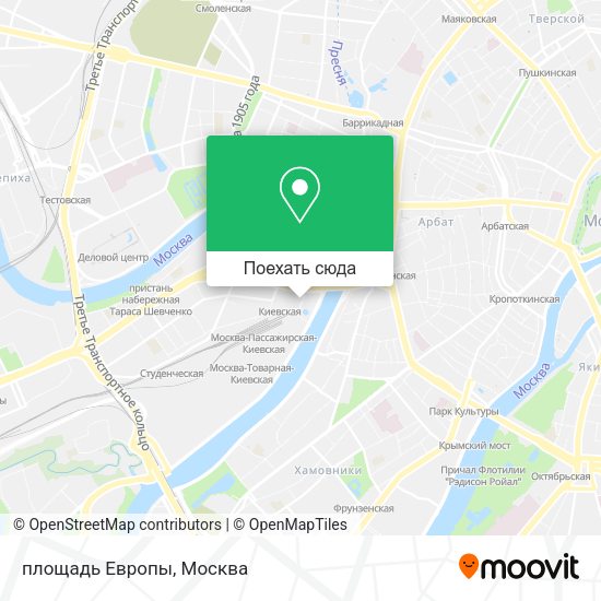 Карта площадь Европы