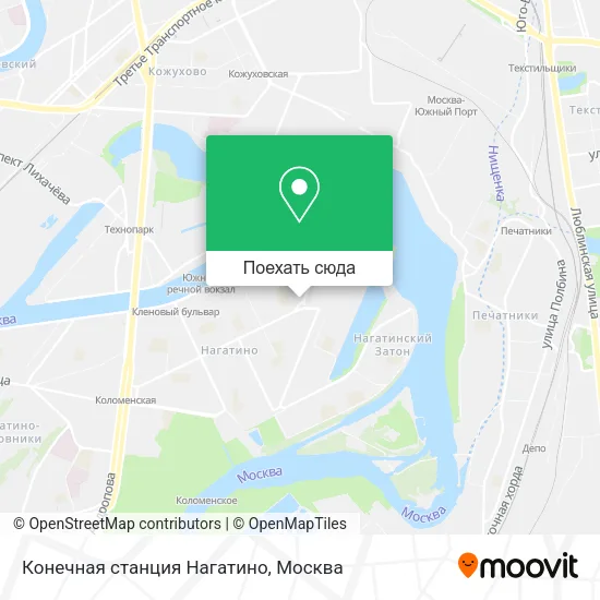 Карта Конечная станция Нагатино