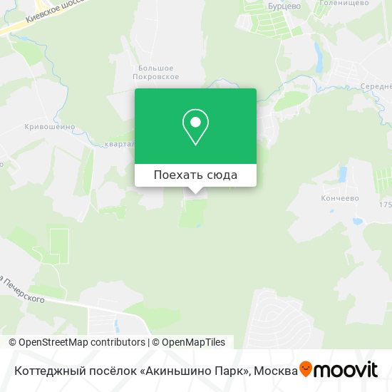 Карта Коттеджный посёлок «Акиньшино Парк»
