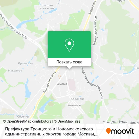 Карта Префектура Троицкого и Новомосковского административных округов города Москвы