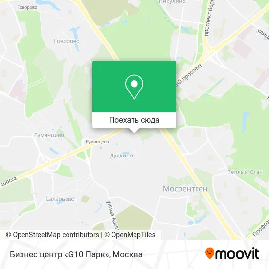 Карта Бизнес центр «G10 Парк»