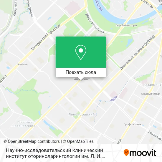 Карта Научно-исследовательский клинический институт оториноларингологии им. Л. И. Свержевского