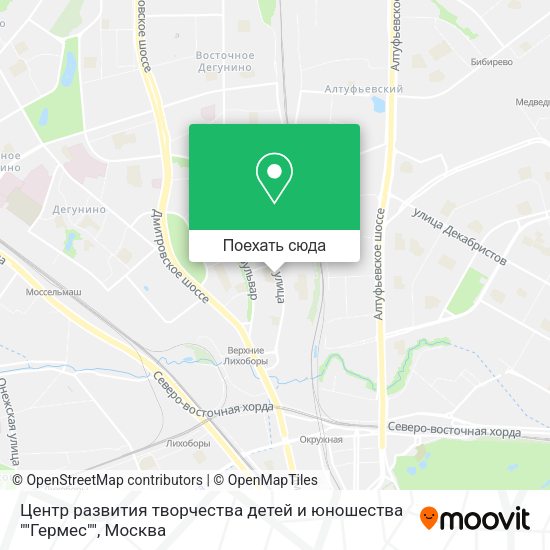 Карта Центр развития творчества детей и юношества ""Гермес""