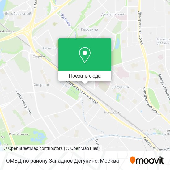 Карта ОМВД по району Западное Дегунино