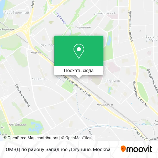 Карта ОМВД по району Западное Дегунино