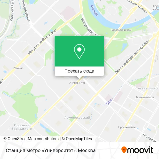 Карта Станция метро «Университет»
