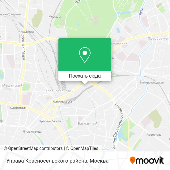 Карта Управа Красносельского района