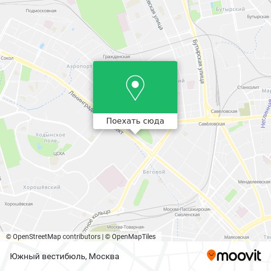 Карта Южный вестибюль