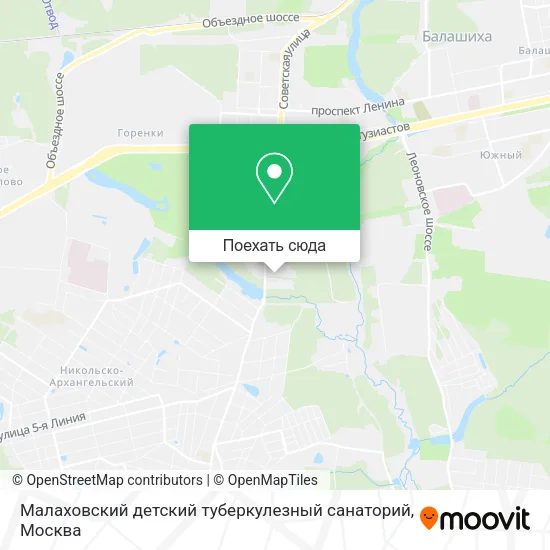 Карта Малаховский детский туберкулезный санаторий