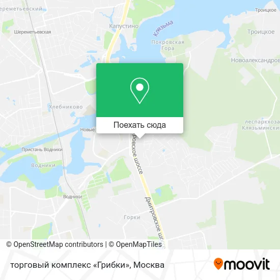 Карта торговый комплекс «Грибки»