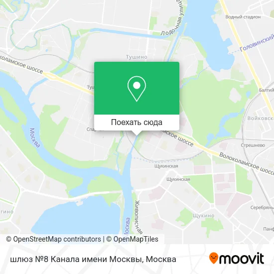 Карта шлюз №8 Канала имени Москвы