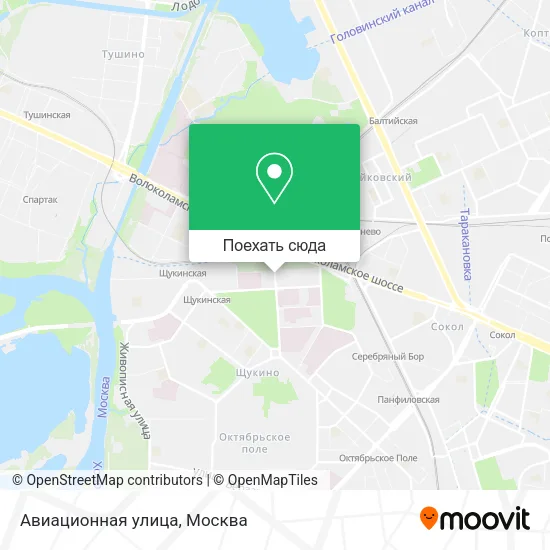 Карта Авиационная улица
