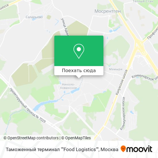 Карта Таможенный терминал ""Food Logistics""