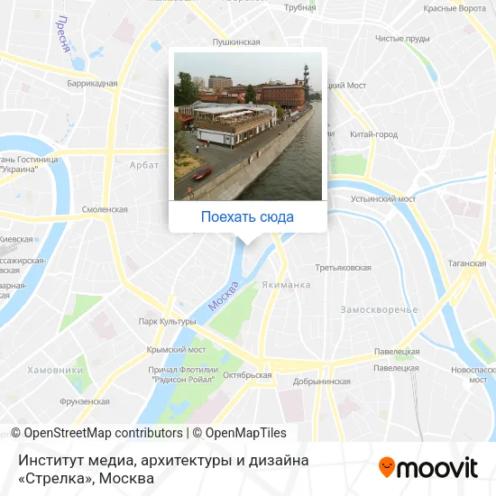 Карта Институт медиа, архитектуры и дизайна «Стрелка»