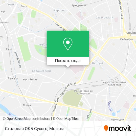 Карта Столовая ОКБ Сухого