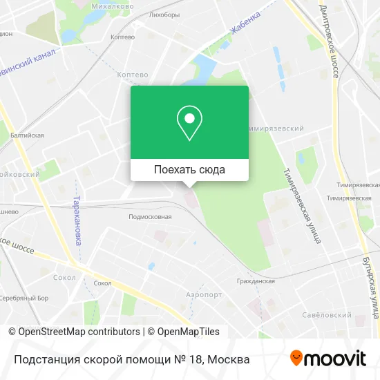 Карта Подстанция скорой помощи № 18