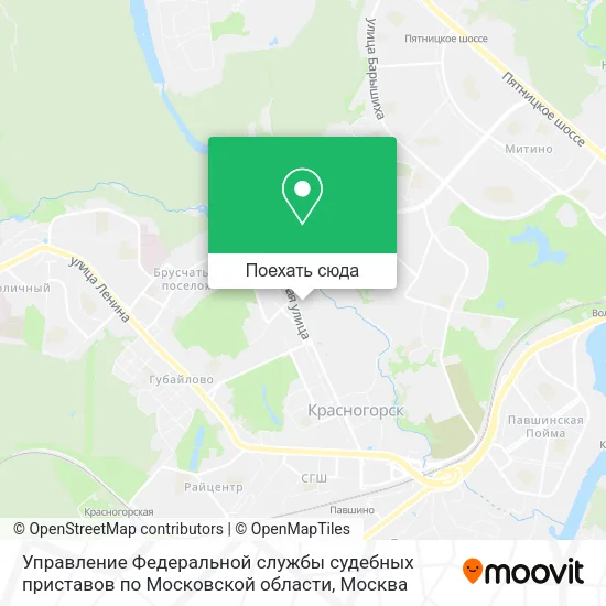 Карта Управление Федеральной службы судебных приставов по Московской области