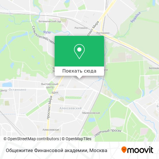 Карта Общежитие Финансовой академии