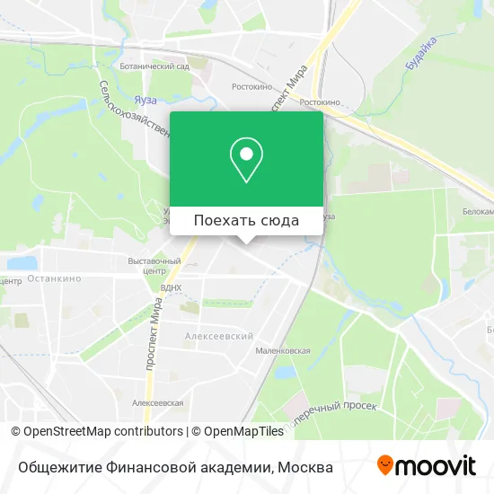 Карта Общежитие Финансовой академии