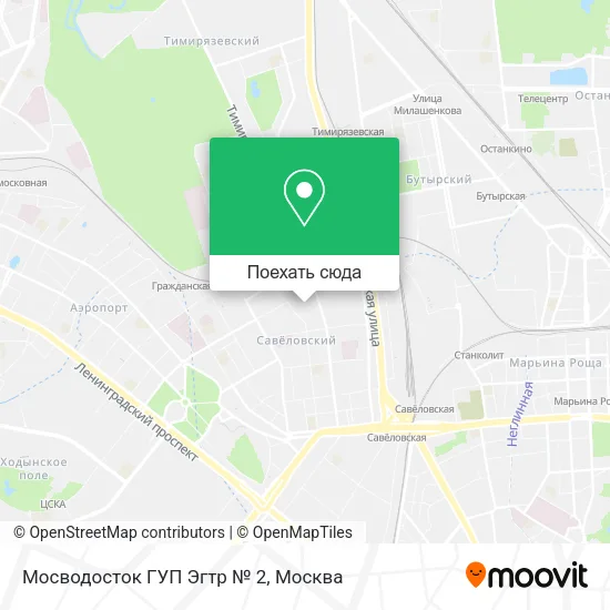 Карта Мосводосток ГУП Эгтр № 2
