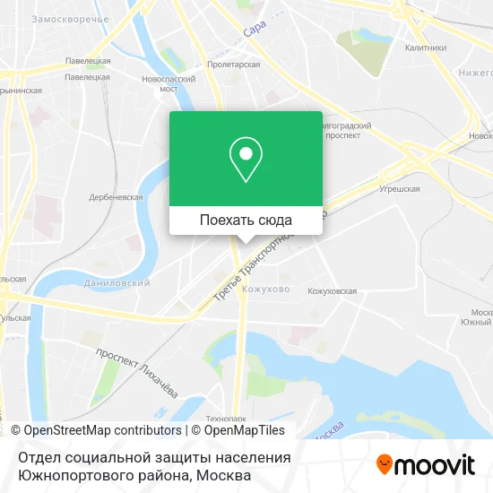 Карта Отдел социальной защиты населения Южнопортового района