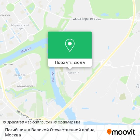 Карта Погибшим в Великой Отечественной войне
