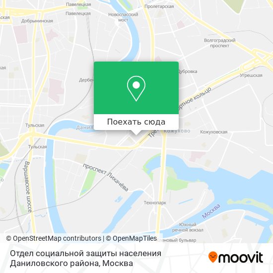 Карта Отдел социальной защиты населения Даниловского района