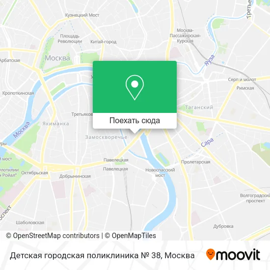 Карта Детская городская поликлиника № 38