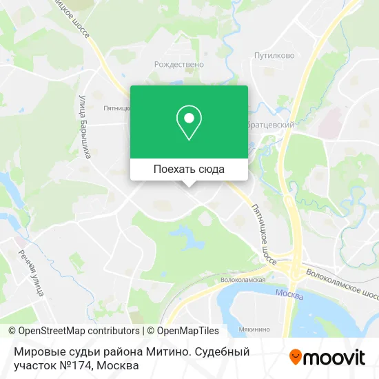 Карта Мировые судьи района Митино. Судебный участок №174