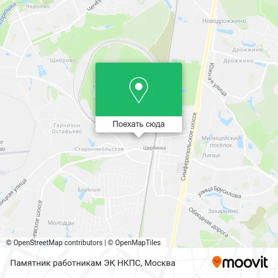 Карта Памятник работникам ЭК НКПС