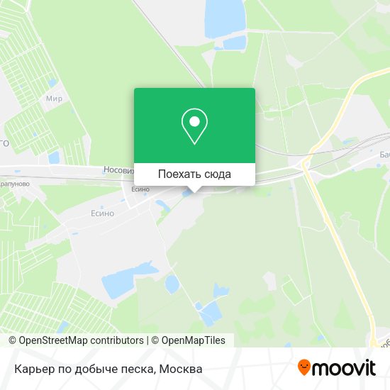 Карта Карьер по добыче песка