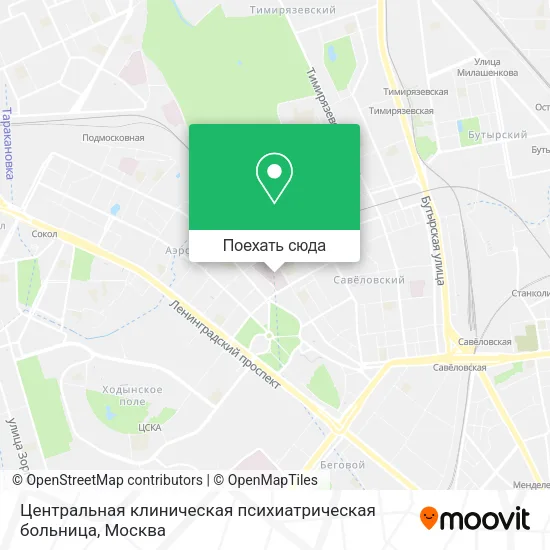 Карта Центральная клиническая психиатрическая больница