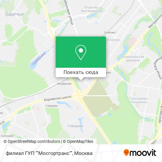 Карта филиал ГУП ""Мосгортранс""