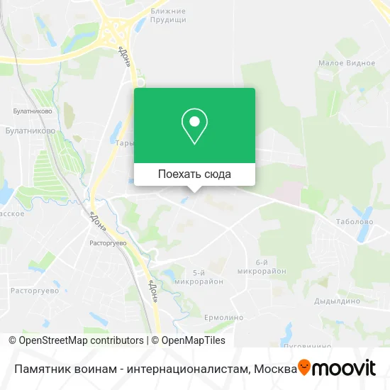Карта Памятник воинам - интернационалистам