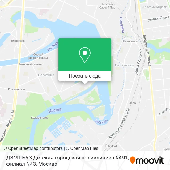 Карта ДЗМ ГБУЗ Детская городская поликлиника № 91, филиал № 3
